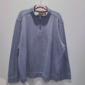 Tasso Elba Mens 1/4 Zip Blue Sweater Size 2XL P272